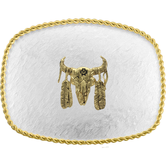 MONTANA RIPPLING WATER BUCKLE - BUFFALO SKULL