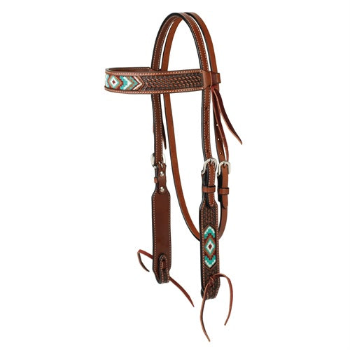 AZTEC BEADED BROWBAND HEADSTALL