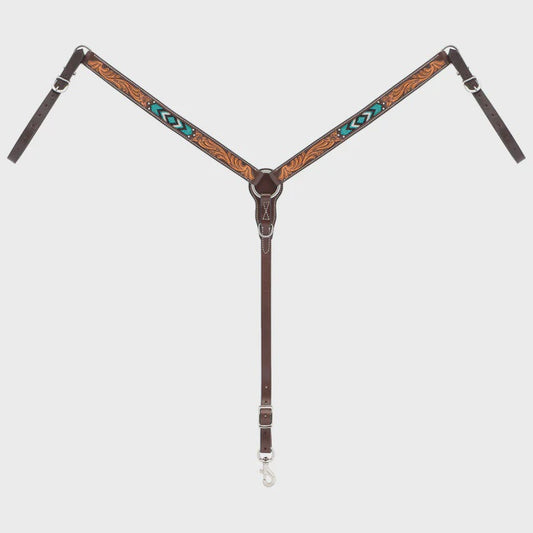 TURQUOISE CROSS BEADED BREASTCOLLAR