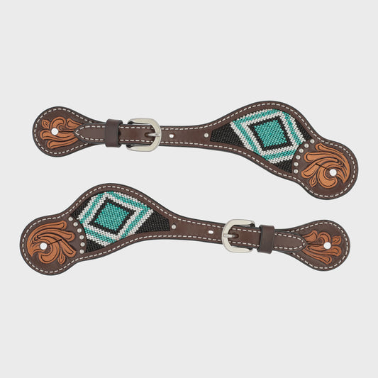 WEAVER LADIES TURQUOISE BEADED SPUR STRAP