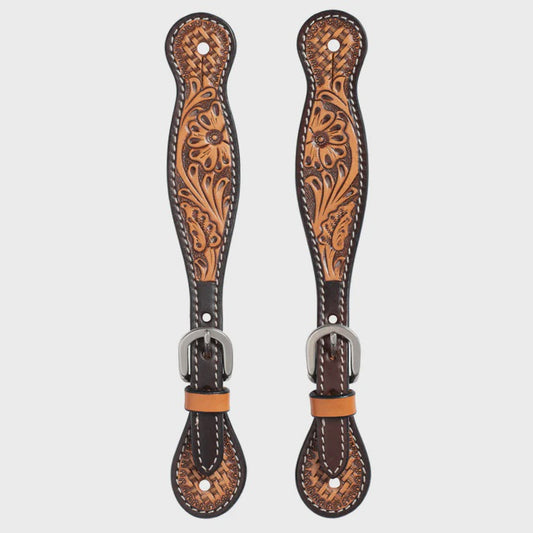 WEAVER FLORAL TOOLED LADIES SPUR STRAP