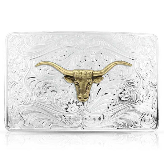 MONTANA ICONIC WESTERN LONGORN BUCKLE