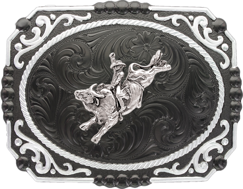 MONTANA GUNMETAL BUCKLE - BULL RIDER