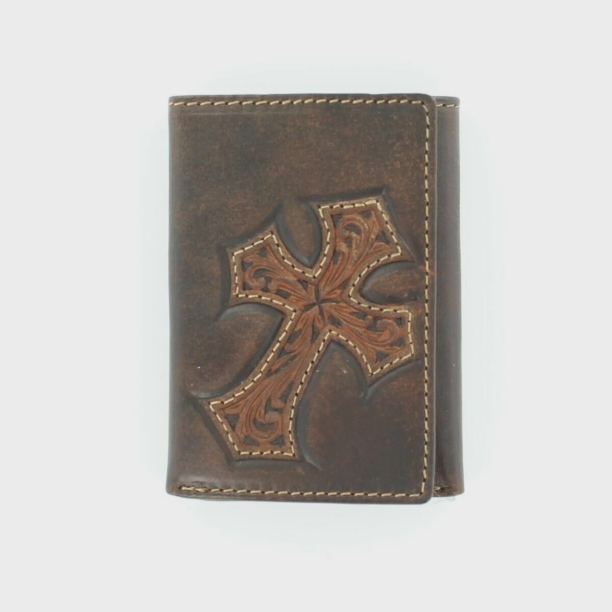 MENS NOCONA TRIFOLD WALLET W/ CROSS