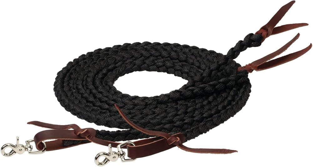 WEAVER BRAIDED SPLIT REINS- 1/2" X 8'