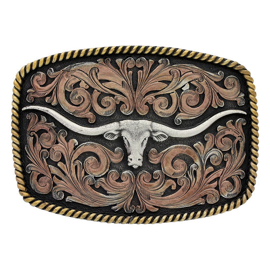 ATTITUDE TRI-COLOR LONGHORN BUCKLE