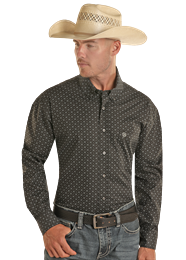 MENS PANHANDLE BLACK DOT PATTERN SHIRT