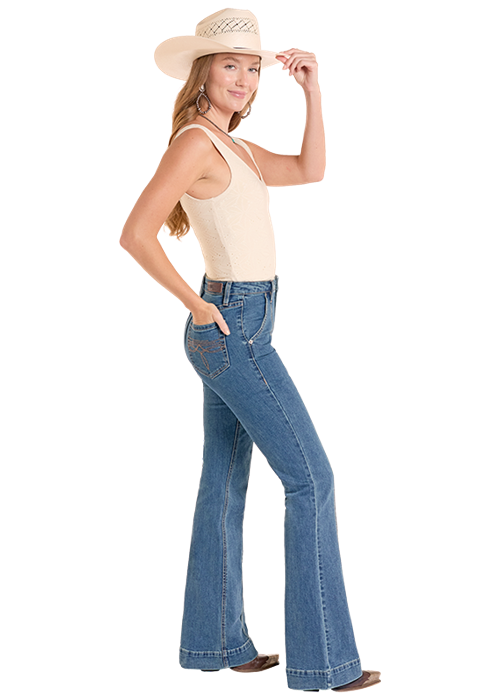 WOMENS FRONT PANEL HIGH RISE TROUSER
