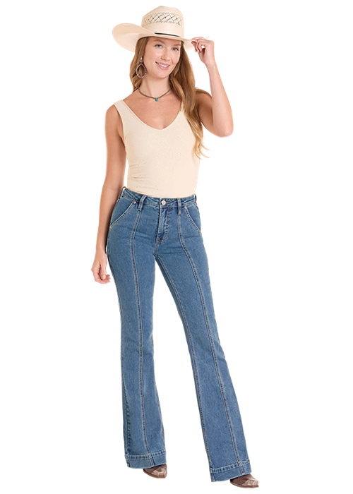 WOMENS FRONT PANEL HIGH RISE TROUSER