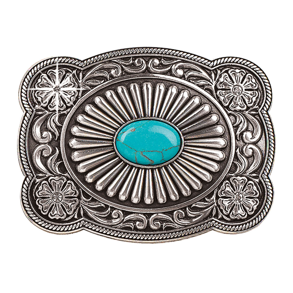BLAZIN ROXX TURQUOISE STONE FANNED BUCKLE