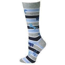 LADIES BOOT DOCTOR SOCKS- STRIPED HORSE PRINT