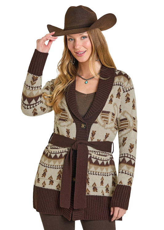 LADIES HORSESHOE CARDIGAN