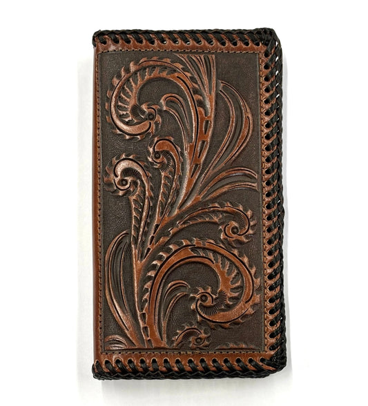 MENS 3D RODEO WALLET WITH EDGE LACING