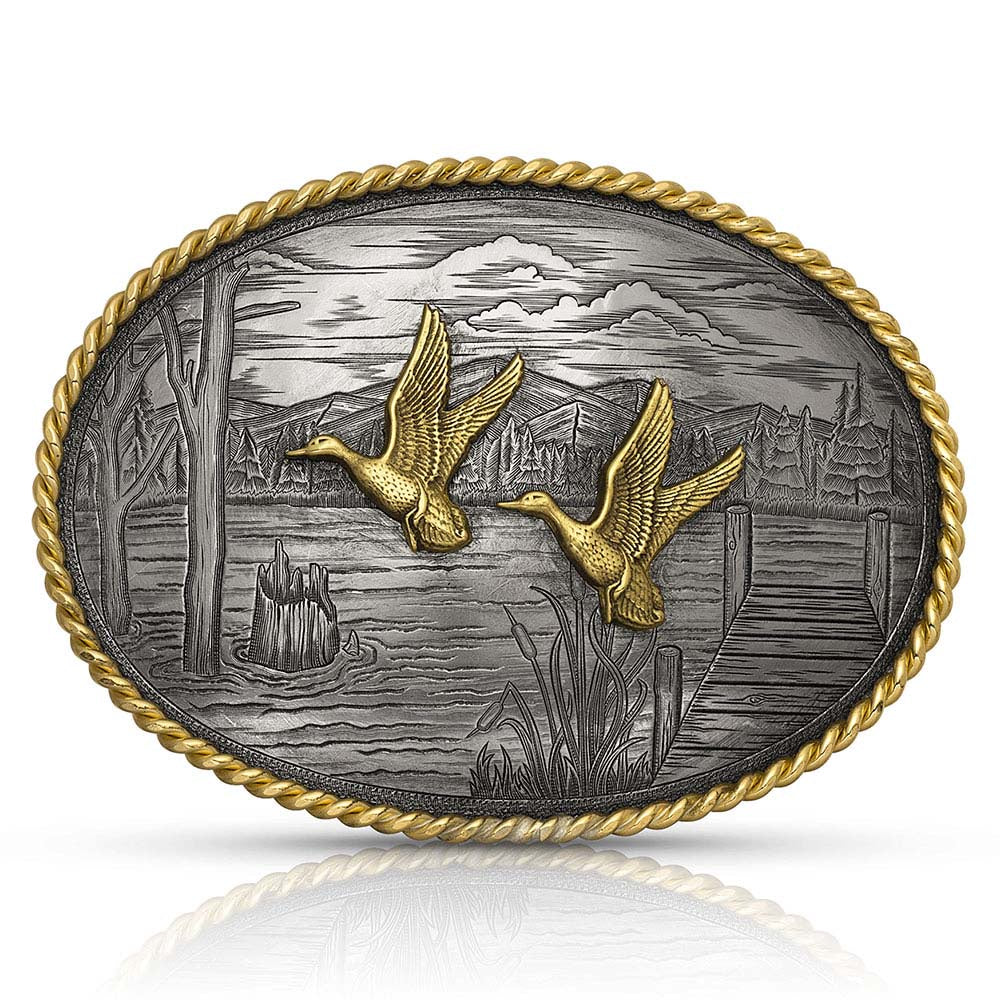 ON THE BANKS WITH DUCKS BUCKLE
