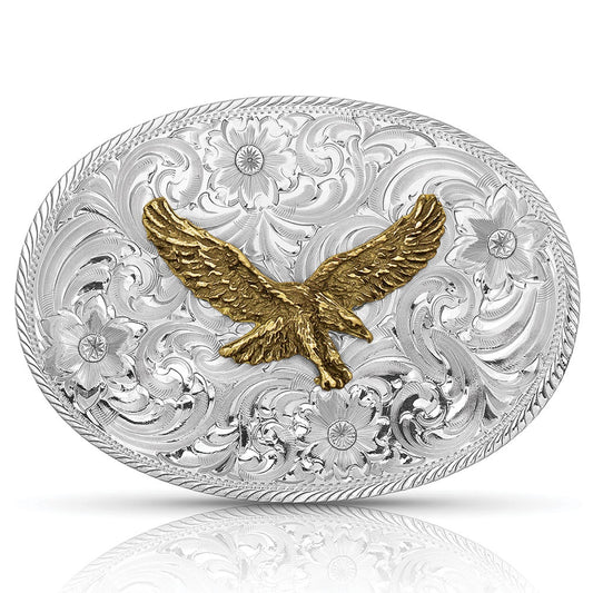 MONTANA GERMAN SILVER BUCKLE - EAGLE