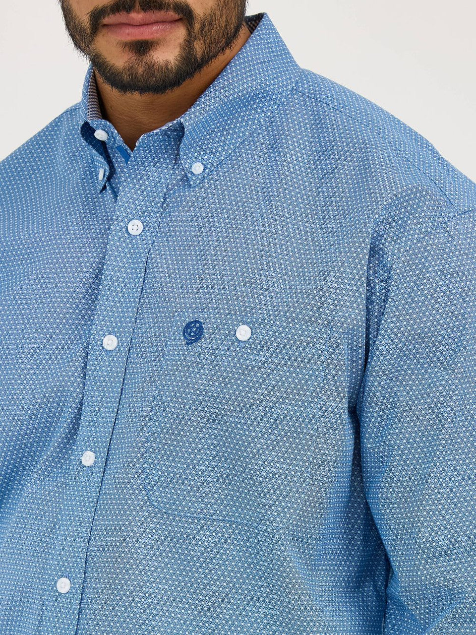 MENS GEORGE STRAIT ONE POCKET SHIRT- BLUE