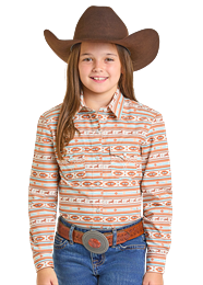 GIRLS PANHANDLE SOUTHWESTERN STRIPE SHIRT
