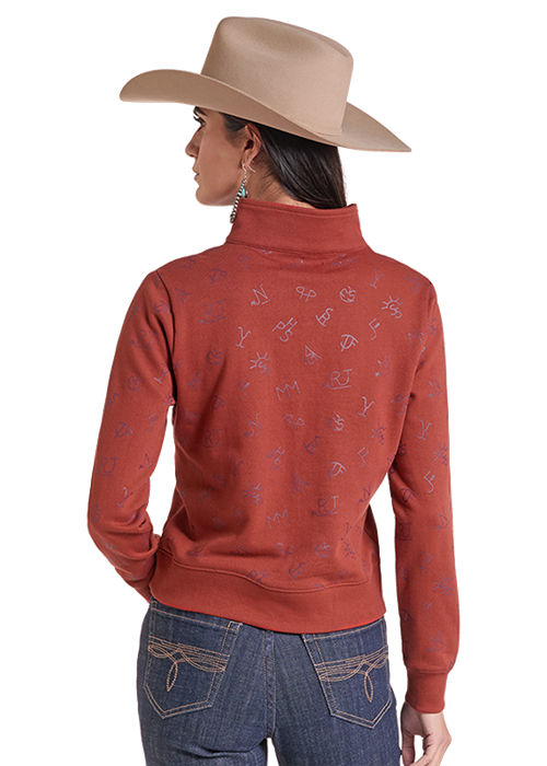 LADIES RANCH BRAND 1/4 ZIP- ROSE
