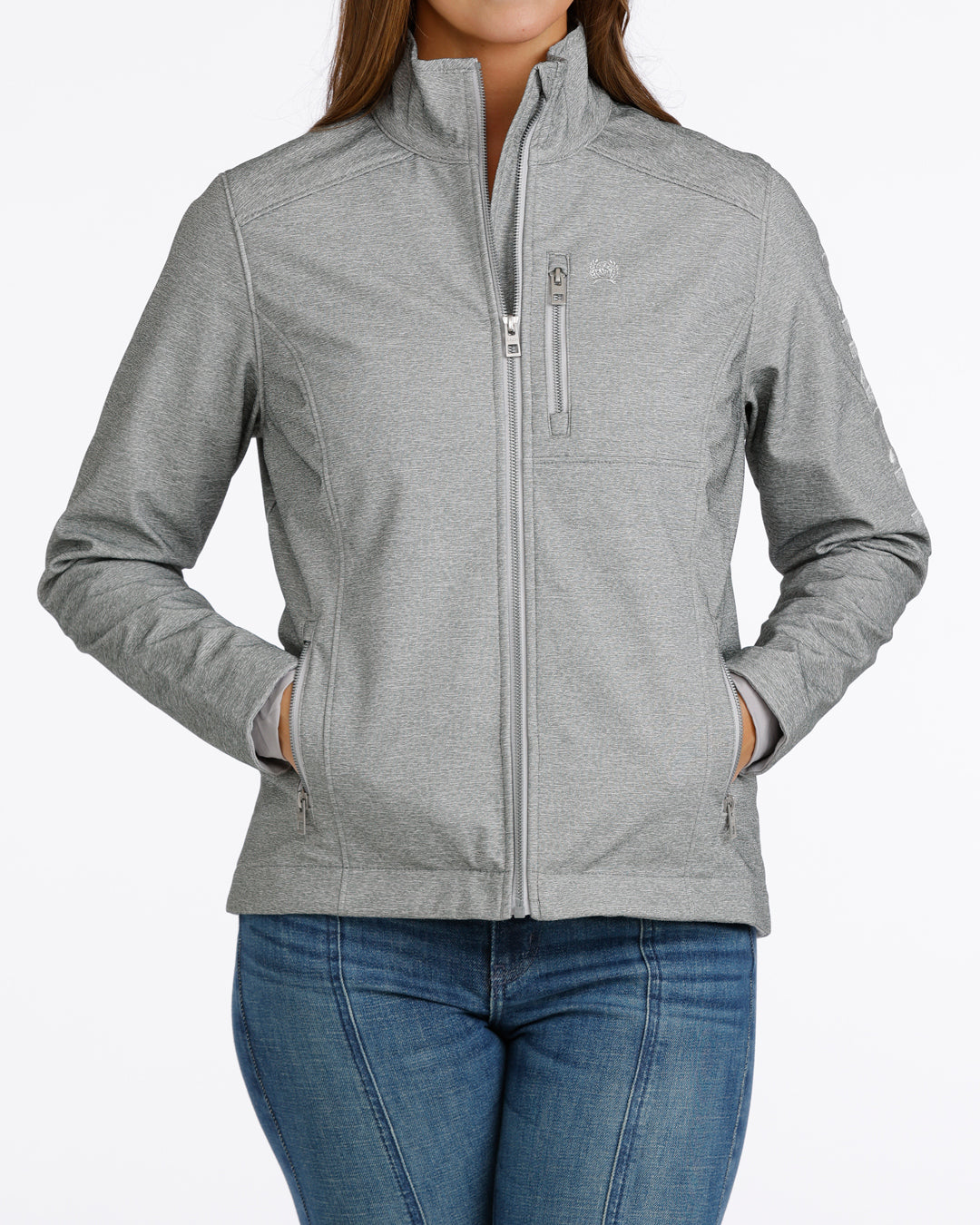 LADIES BONDED SOFTSHELL JACKET- GREY