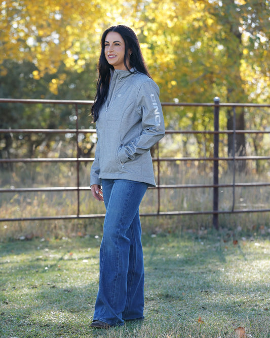 LADIES BONDED SOFTSHELL JACKET- GREY