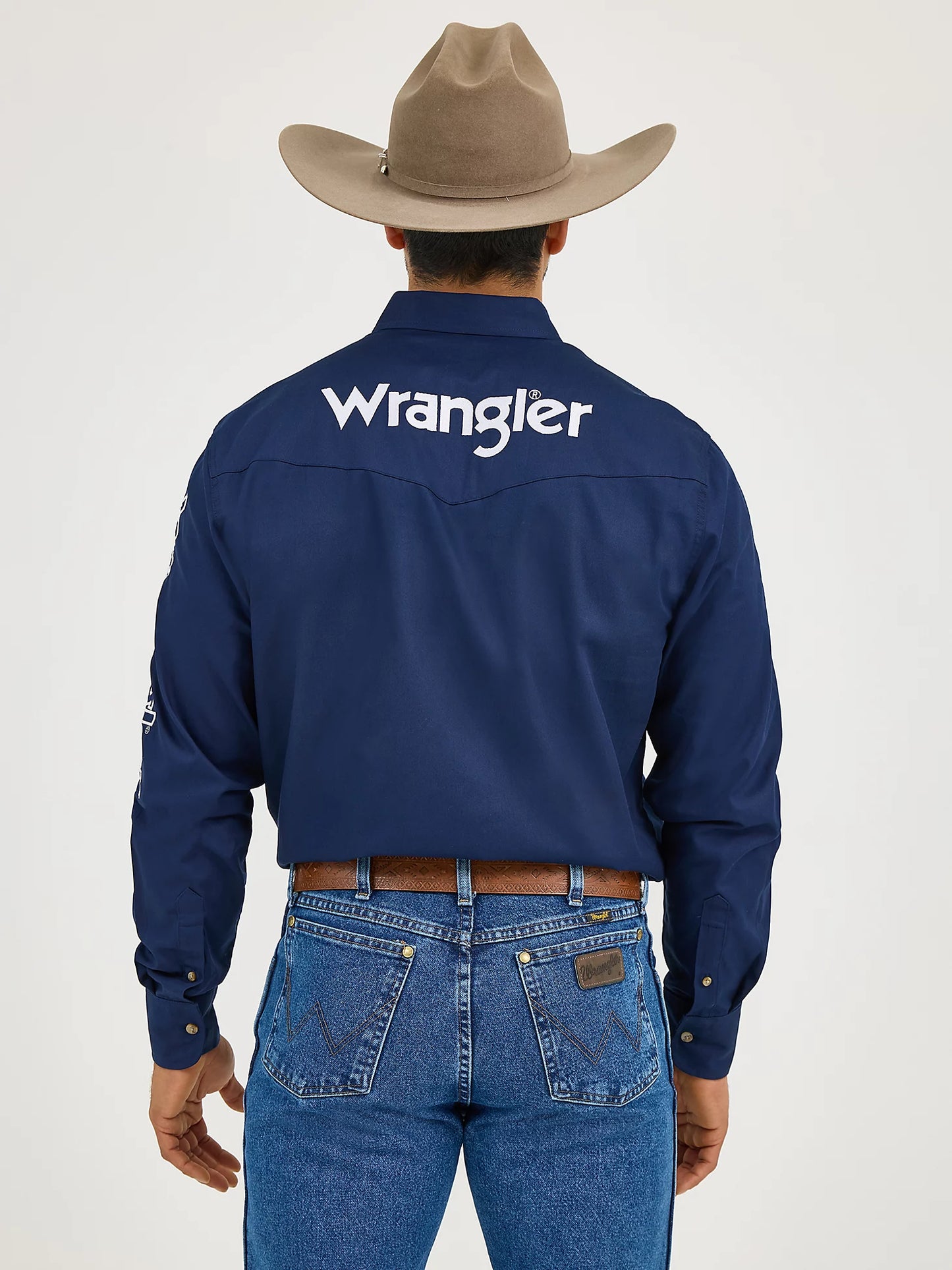 MENS WRANGLER NAVY LOGO SHIRT