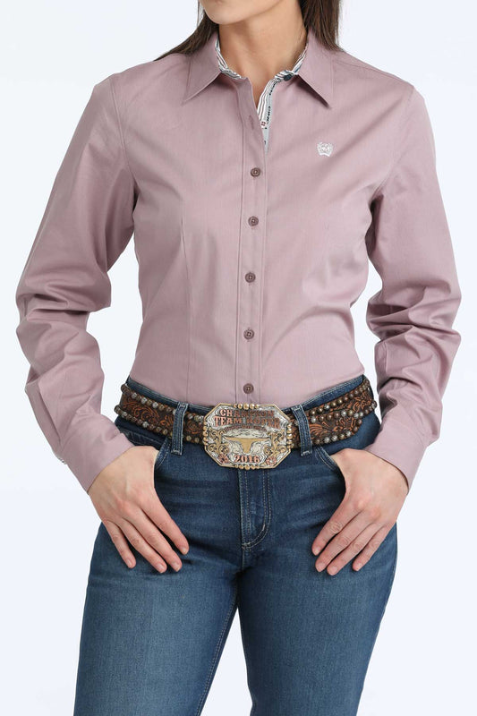 LADIES LILAC STRETCH SHIRT