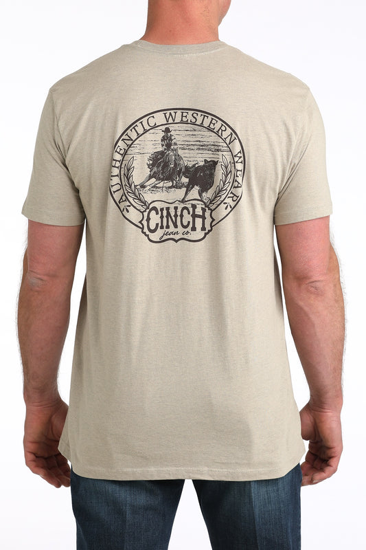 MENS CUTTING HORSE KHAKI TSHIRT