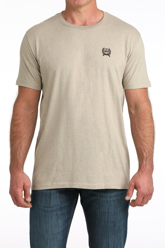 MENS CUTTING HORSE KHAKI TSHIRT
