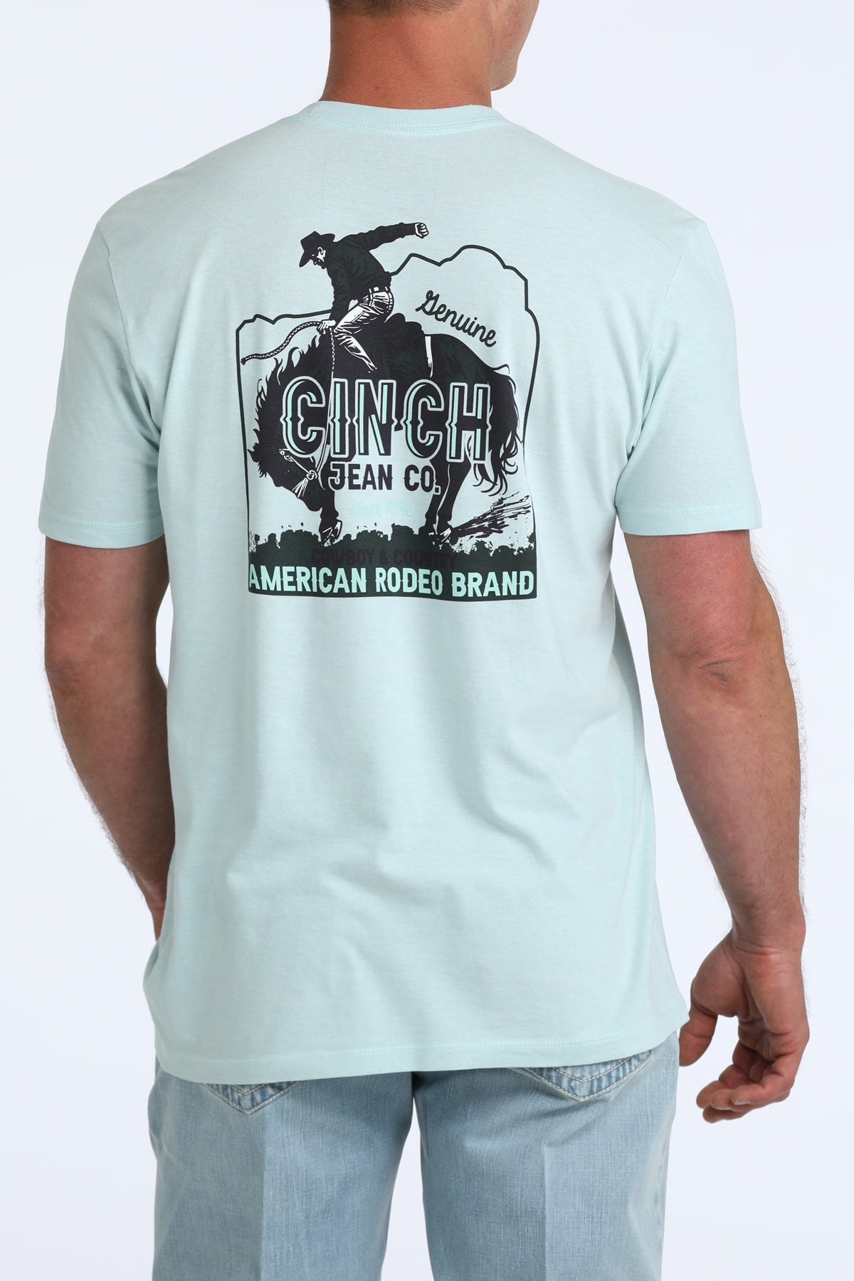 MENS LIGHT BLUE BRONC TSHIRT