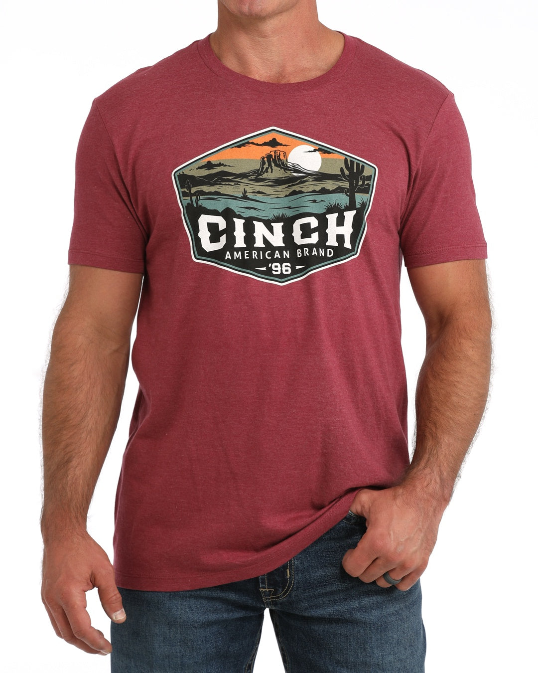 MENS BURGUNDY DESERT CINCH TSHIRT