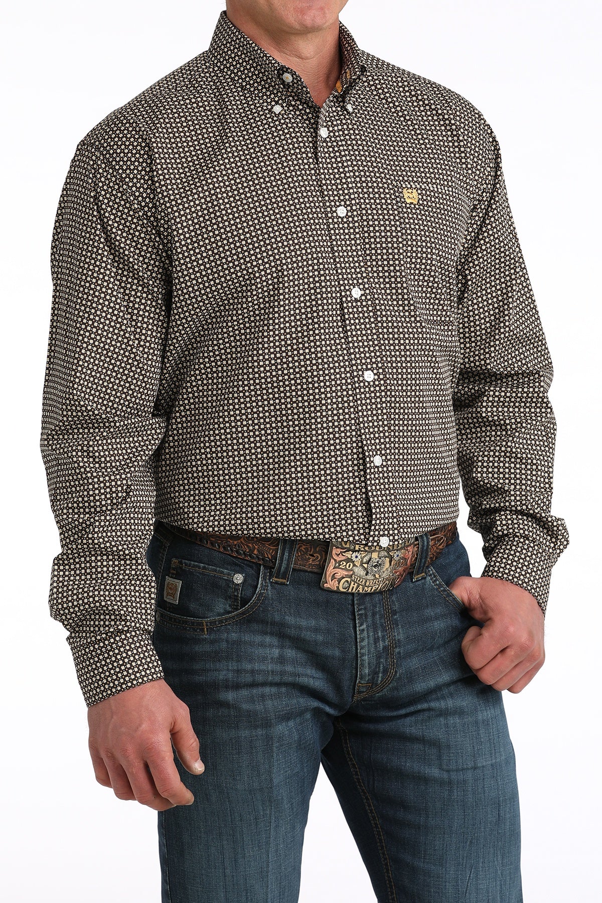 MENS CLASSIC FIT- BROWN PRINT