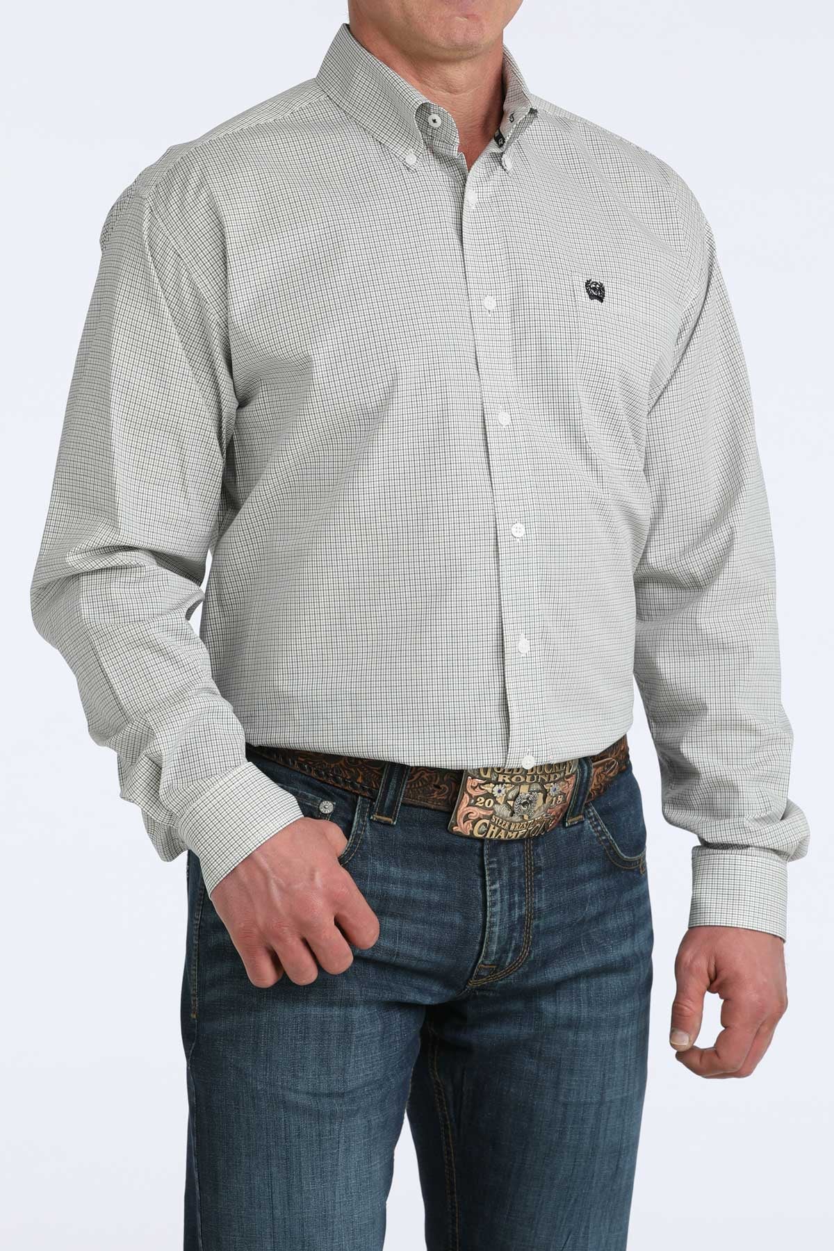 MENS CLASSIC FIT- WHITE PLAID