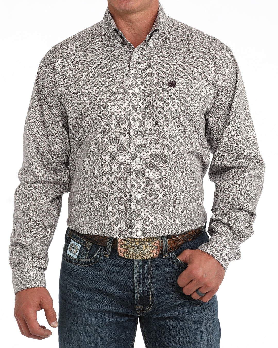 MENS CLASSIC FIT- PURPLE GEO PRINT