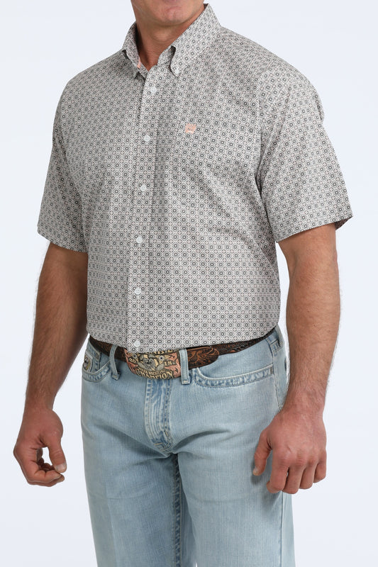 MENS CLASSIC FIT SHORT SLEEVE - WHITE/GREY