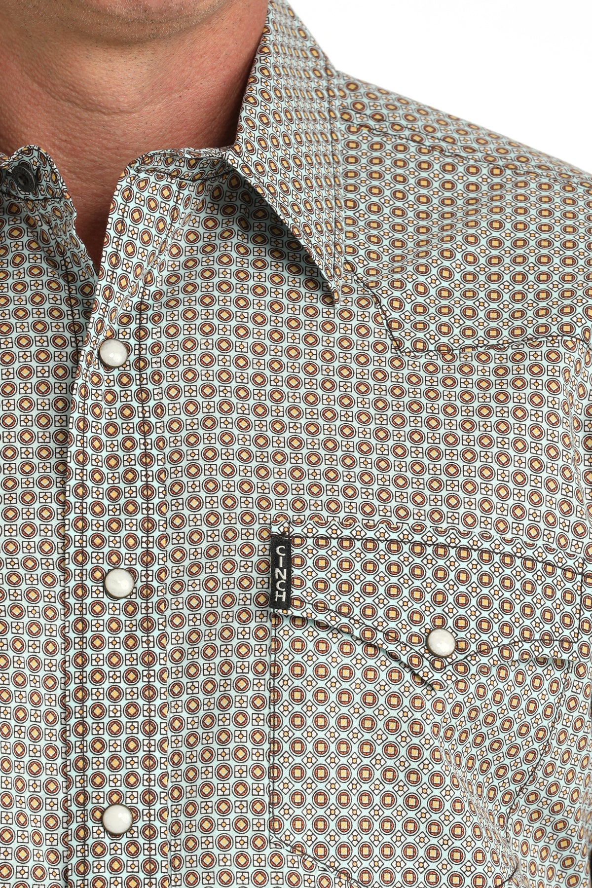 MENS MODERN FIT- BLUE/BROWN PRINT