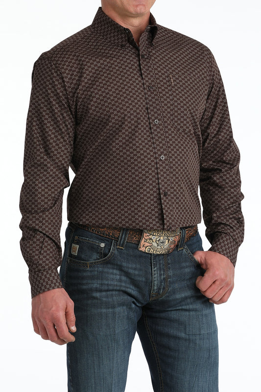 MENS MODERN FIT- BROWN PATTERN
