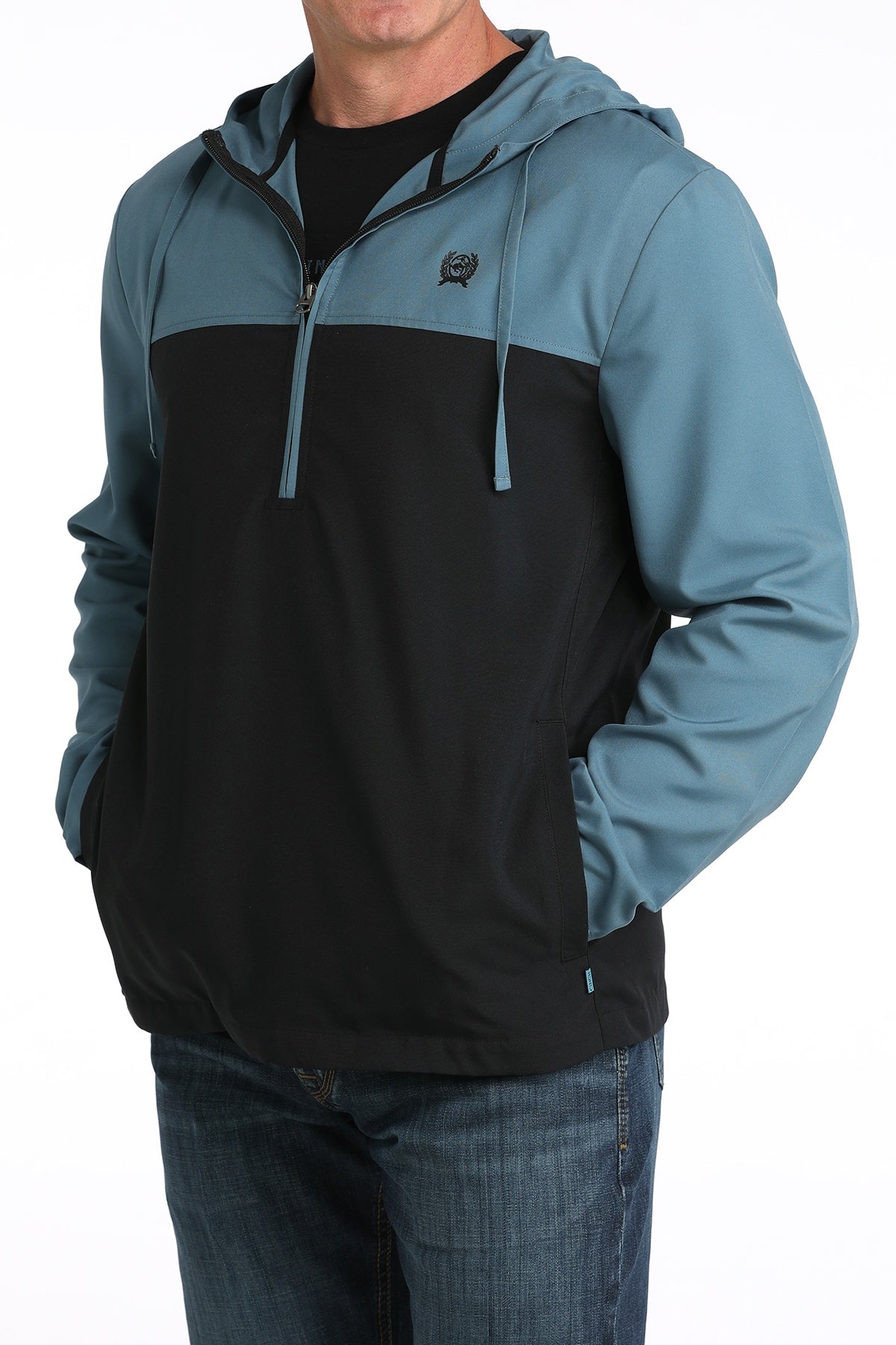 MENS 1/2 ZIP HOODED PULLOVER