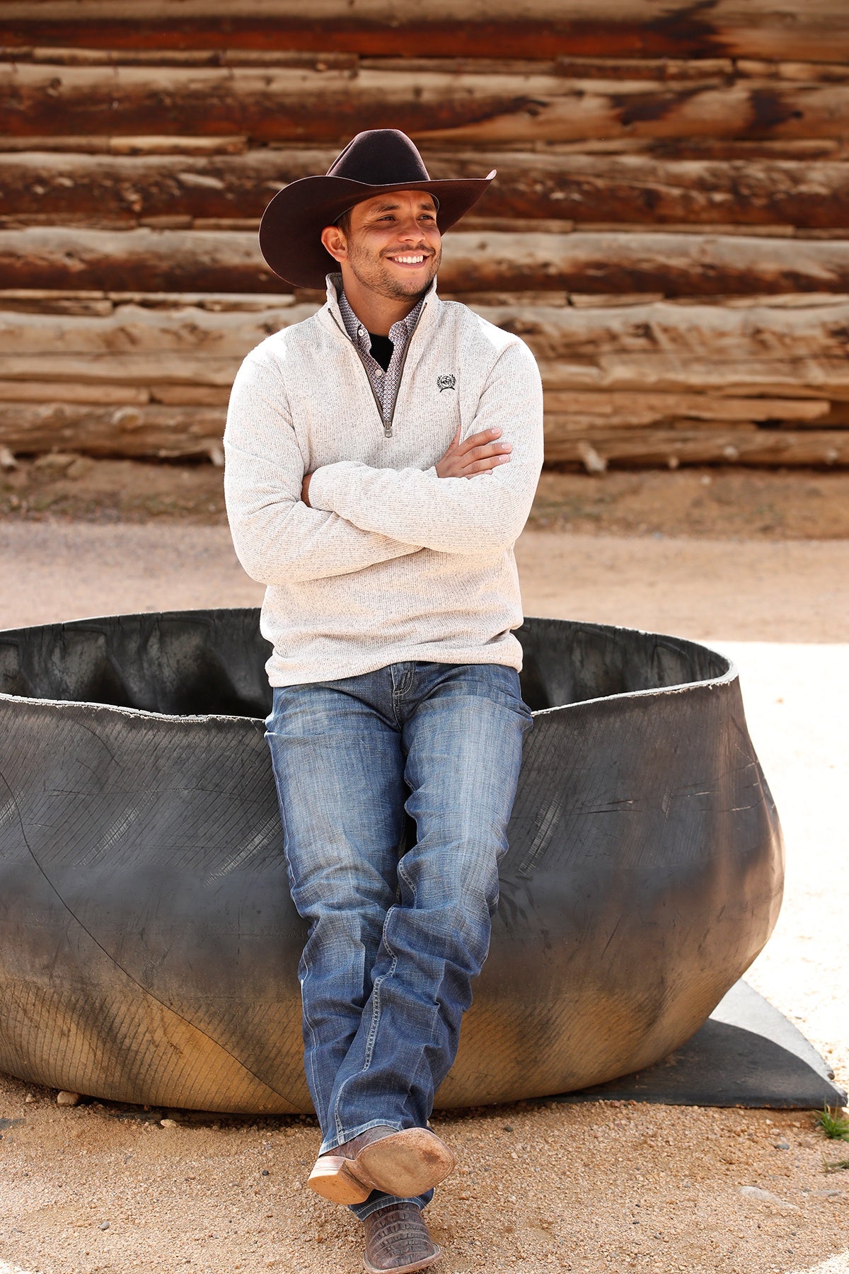 MENS 1/4 ZIP PULLOVER- STONE
