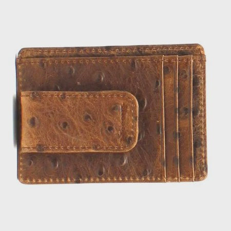NOCONA OSTRICH PRINT MONEY CLIP WALLET