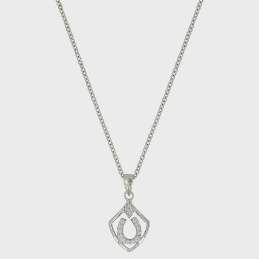 SHIELDED IN HORSESHOES NECKLACE
