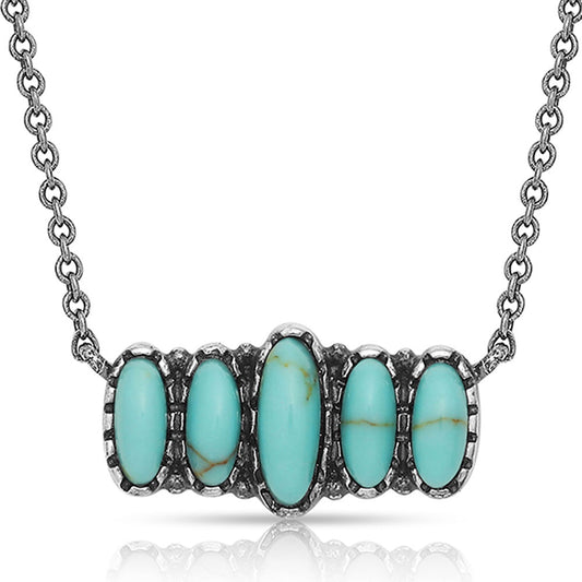 TURQUOISE QUINT BAR NECKLACE