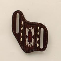 PANCAKE KNIFE SHEATH WITH BLUE AZTEC