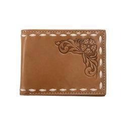 MENS FLORAL EMBOSSED BUCKLACE BIFOLD WALLET