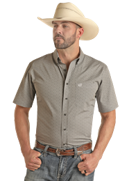 MENS PANHANDLE GREY SHORT SLEEVE SHIRT