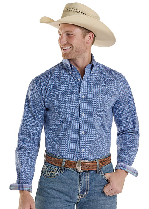 MENS SOUTHWESTERN DIAMOND- BLUE