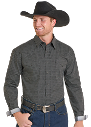 MENS PANHANDLE BLACK GEO PRINT SHIRT