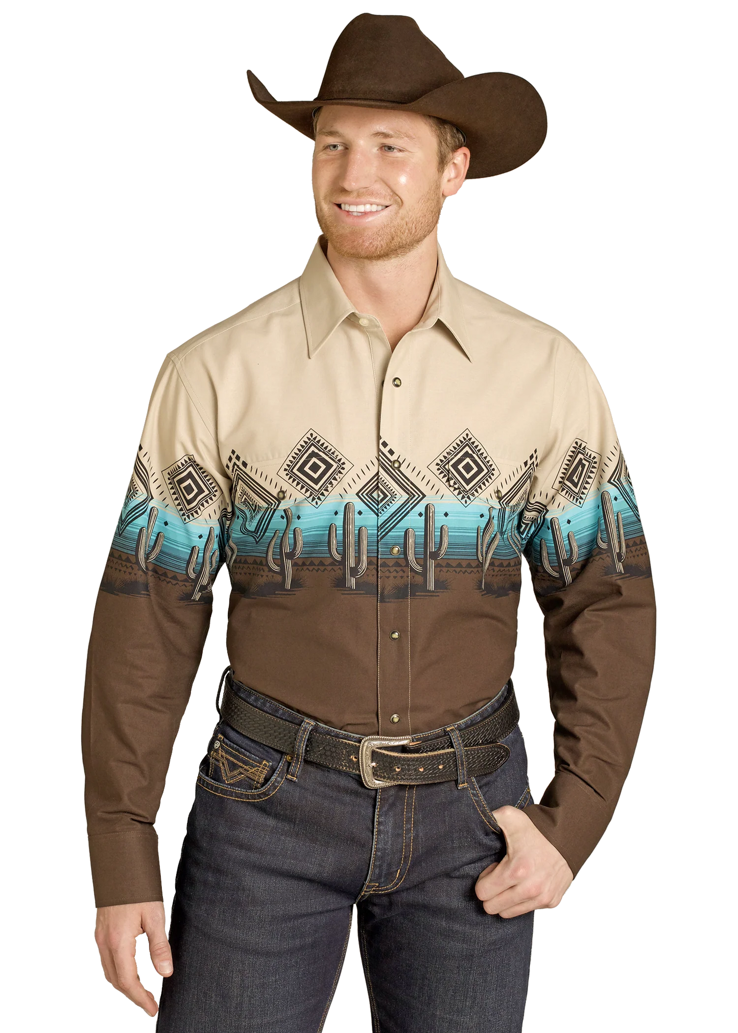 MENS PANHANDLE CACTUS BORDER SHIRT