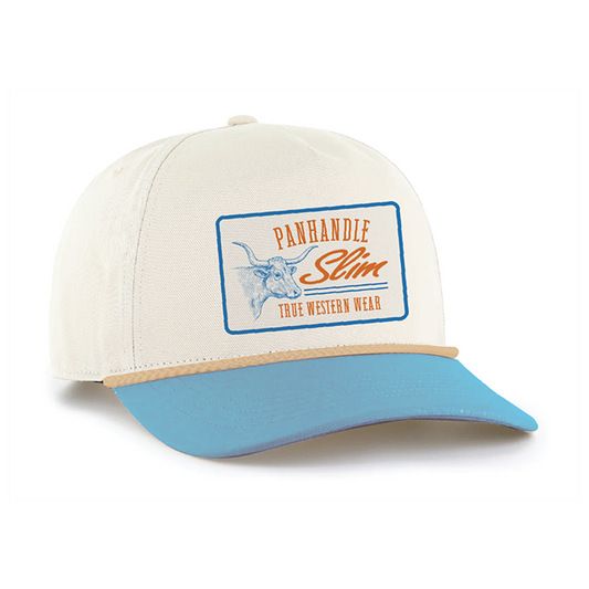 LONGHORN COTTON TWILL HAT- BLUE/WHITE