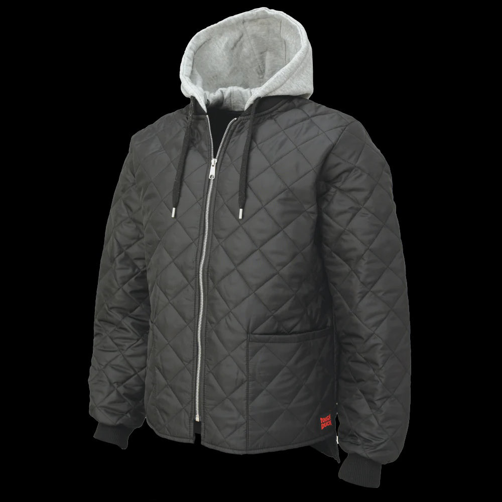 QUILTED HOODED FREEZER JACKET