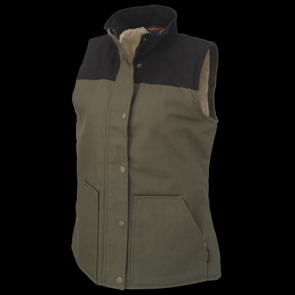 WOMENS SHERPA LINED DUCK VEST